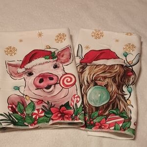 Festive Animal Print Kitchen Towels
